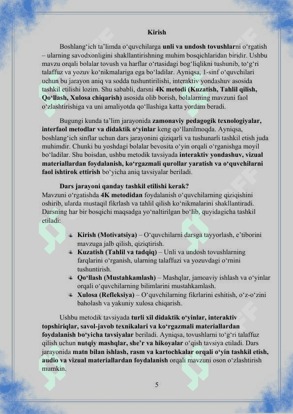 Unli va undosh tovushlar 5