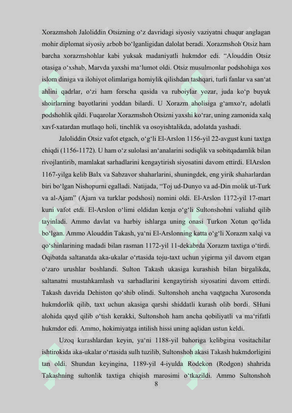 10. ANUSHTEGIN-XORAZMSHOXLAR DAVLAT BOSHQARUVI 7