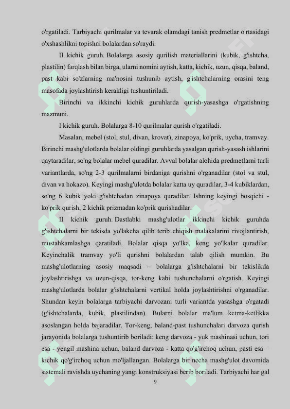 BOLA SHAXSINI SHAKLLANISHIDA QURISH YASASHNING AHAMIYATI 8