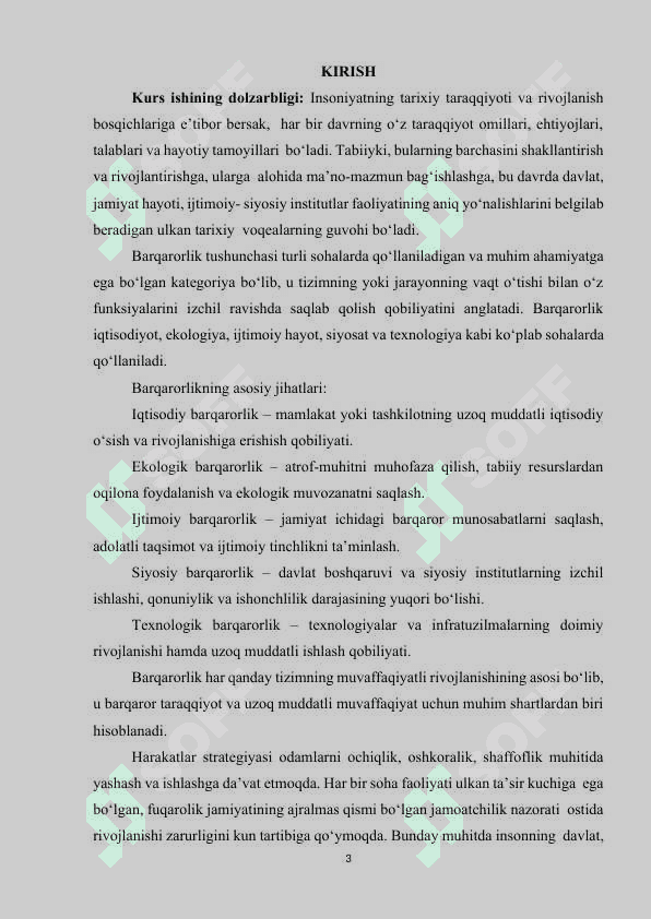 BARQARORLIK BILAN TANISHUV 2