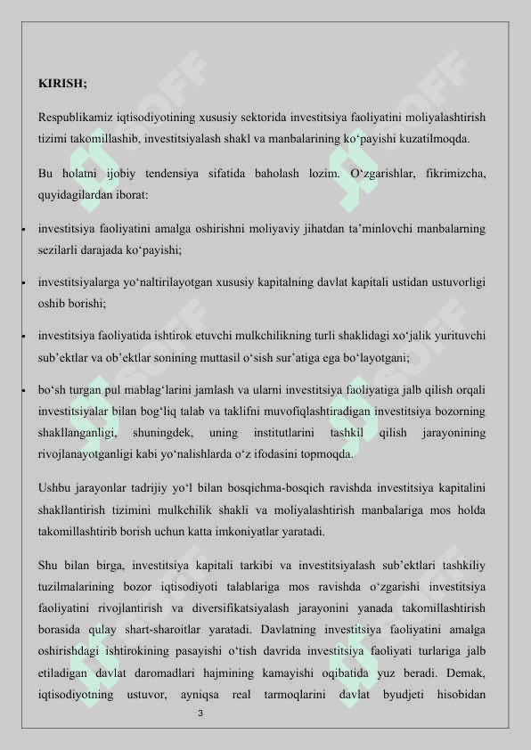 Faol Investitsiya siyosatini olib borish 3