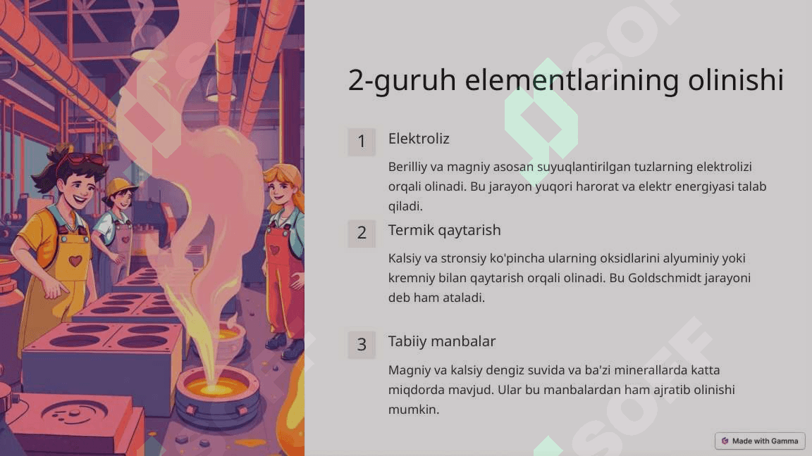 Davriy jadvalning 2-guruh elementlari: Berilliy guruhi 3