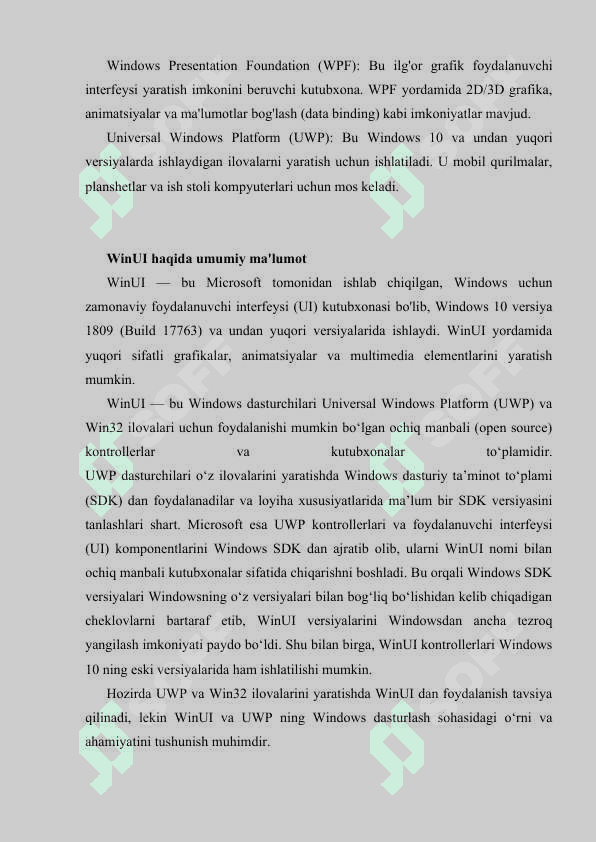 Win Ui da grafika va multimedialar bilan ishlash kurs ishi 8