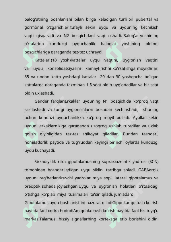 Uyqi buzulishlari klassifikatsiyasi.. 8
