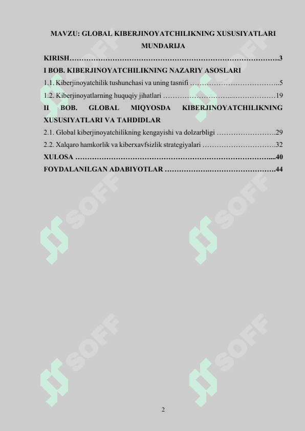 Global kiberjinoyatchilikning xususiyatlari 2
