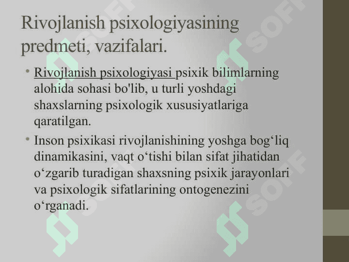 Yoshga bog'liq psixologiya 2