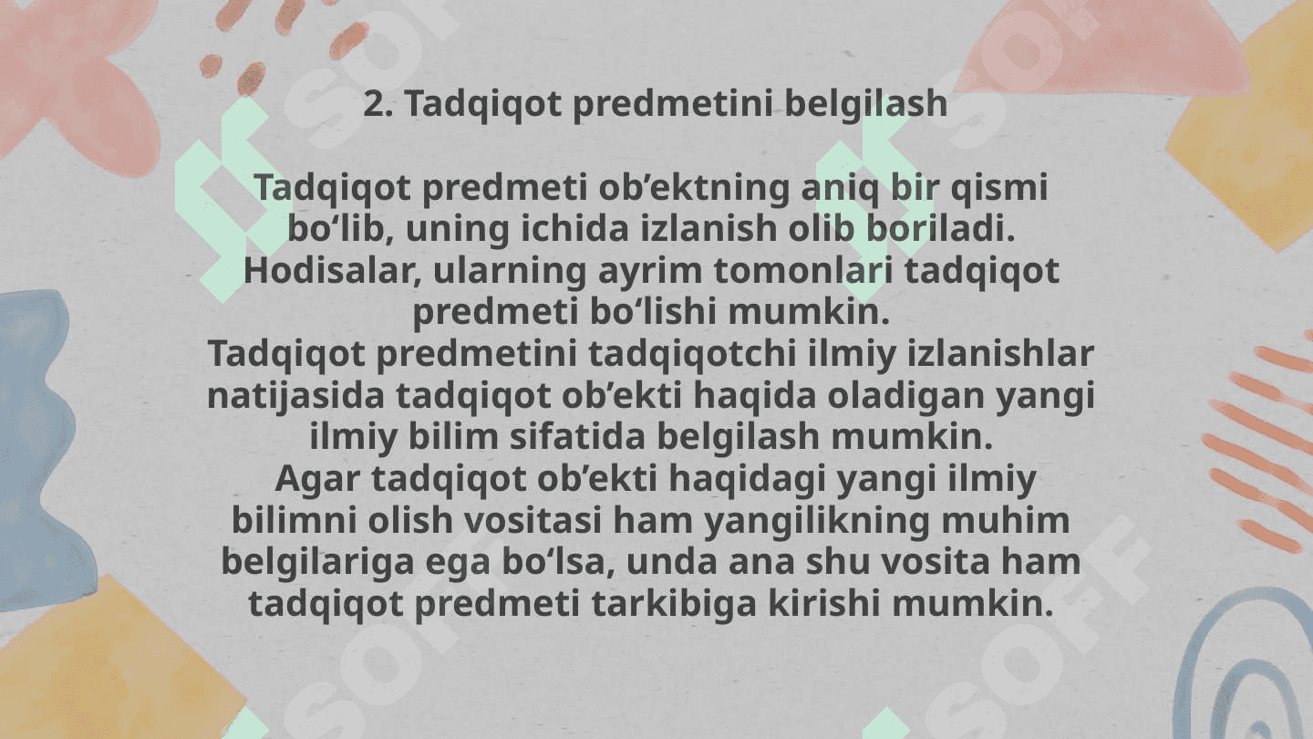 Pedagogik tadqiqorlar obyekti va predmeti 4