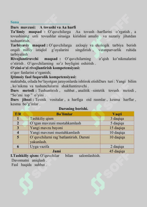 Aa tovushi va Aa harfi 2