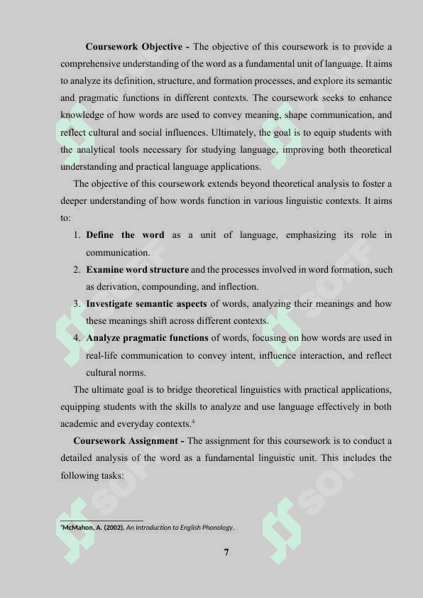 The definition of word the word 7