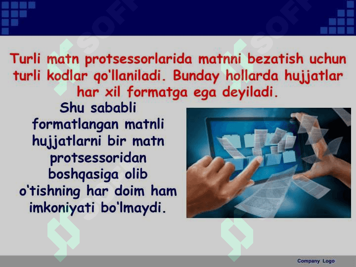 MS word matn protsessori interfeysi 4