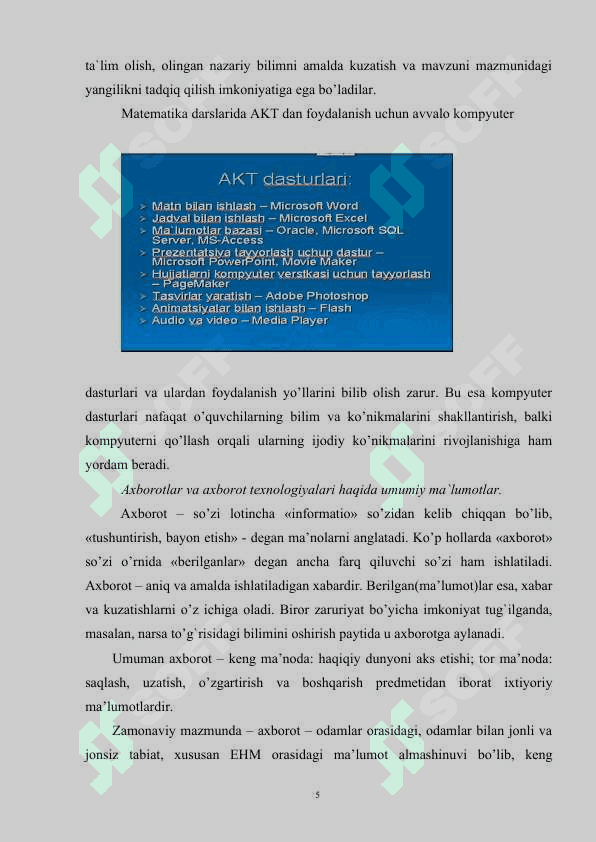 Ta’limning zamonaviy axborot texnalogiyalari 5