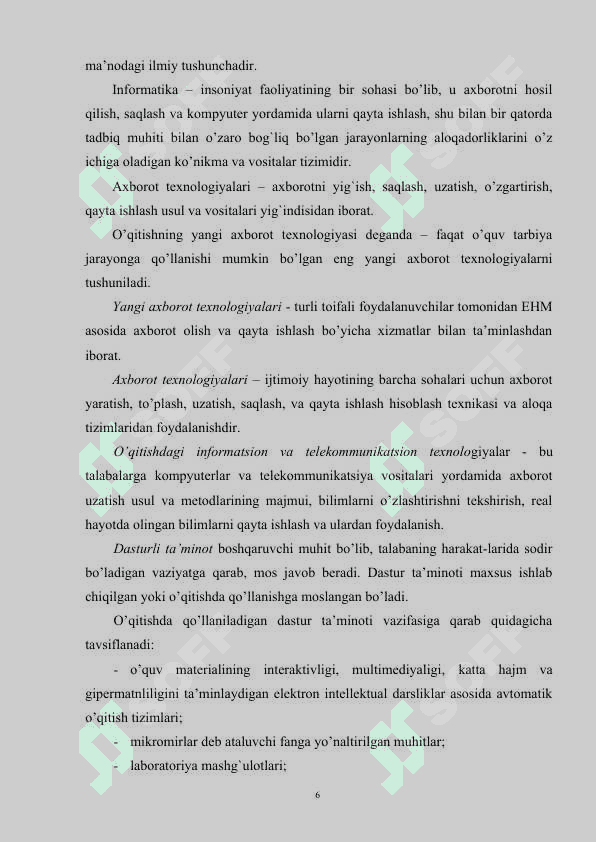 Ta’limning zamonaviy axborot texnalogiyalari 6