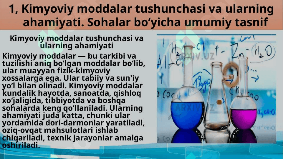 Tegishli sohada ishlatiladigan kimyoviy moddalar 3