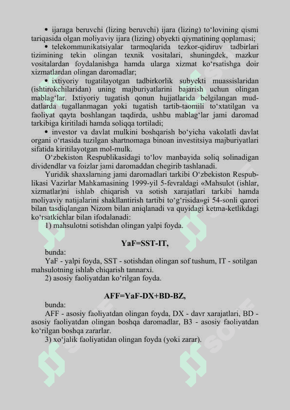 Yuridik shaxslardan olinadigan foyda solig‘i 8