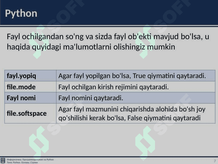 Pythonda fayllar bilan ishlash 7