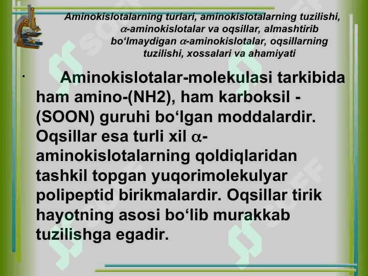 PROTEINOGENLI AMINOKISLOTALAR 3