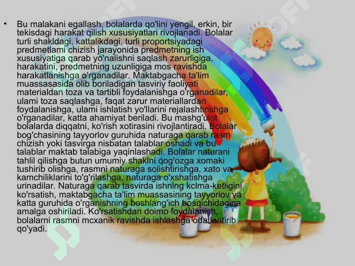 BOLALARNI TURLI FAOLIYAT YO‘NALISHLARIDA SAVODGA O‘RGATISHGA TAYYORLASH. 7