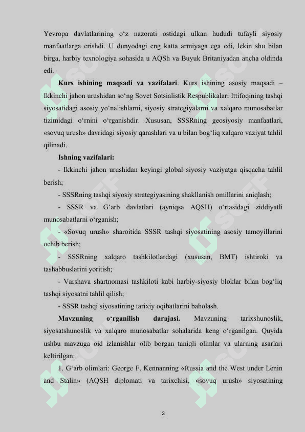 SSSRNING IKKINCHI JAHON URUSHIDAN KEYIN TASHQI SIYOSATI 25 3