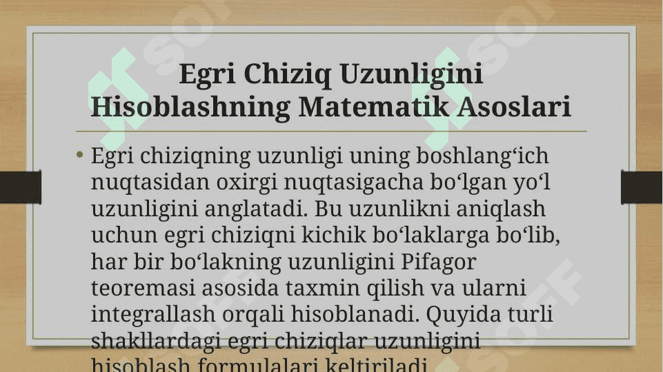 Egri chiziqlar va ularning uzunliklari 7