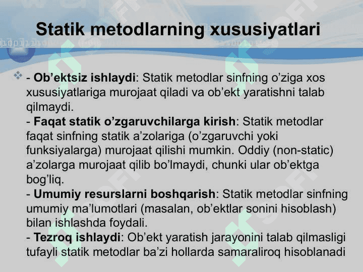 C++ dasturlash tilida statik va dinamik metodlar bilan ishlash 4