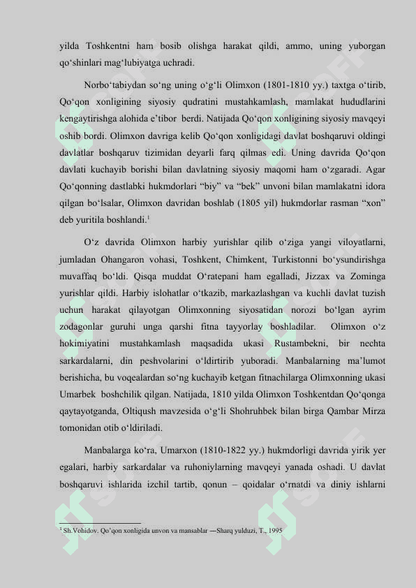 Qo'qon xonligi kurs ishi 6
