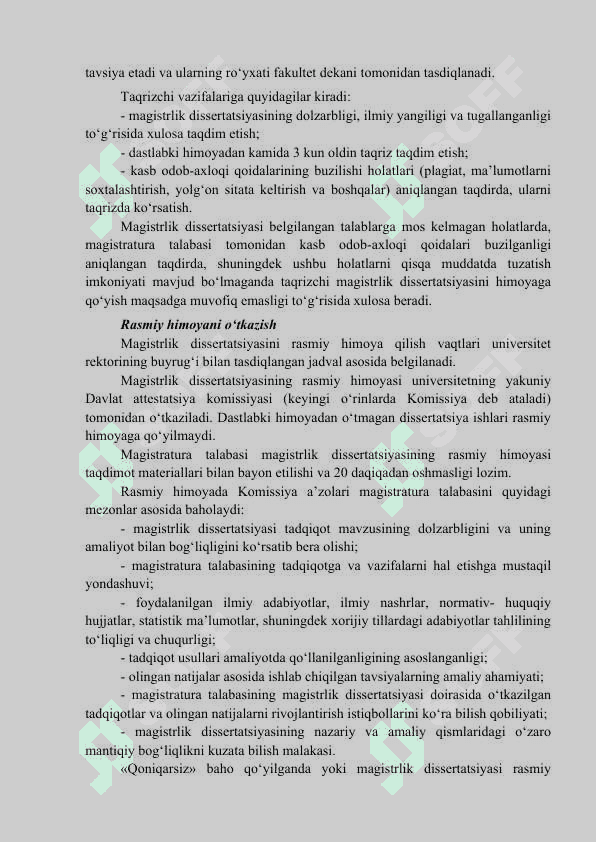 Magistrlik dissertatsiyasi yozish tartibi 8