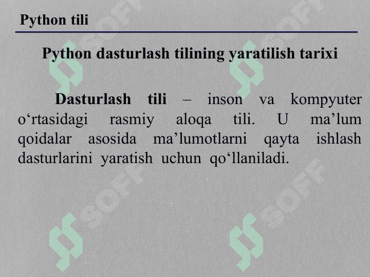 Python dasturlash tili va uning imkoniyatlari 2