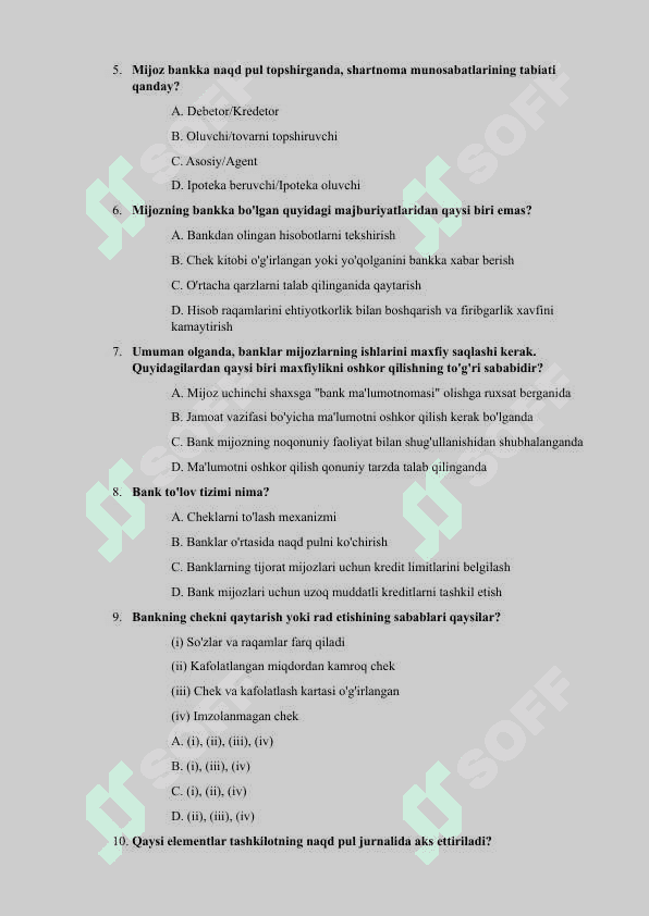 NAQD PUL MUOMALASI TEST 2