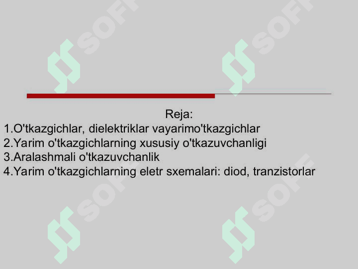 Dielektriklar. Elektr maydondagi dielektriklar. Yarim o'tkazgichlar 2