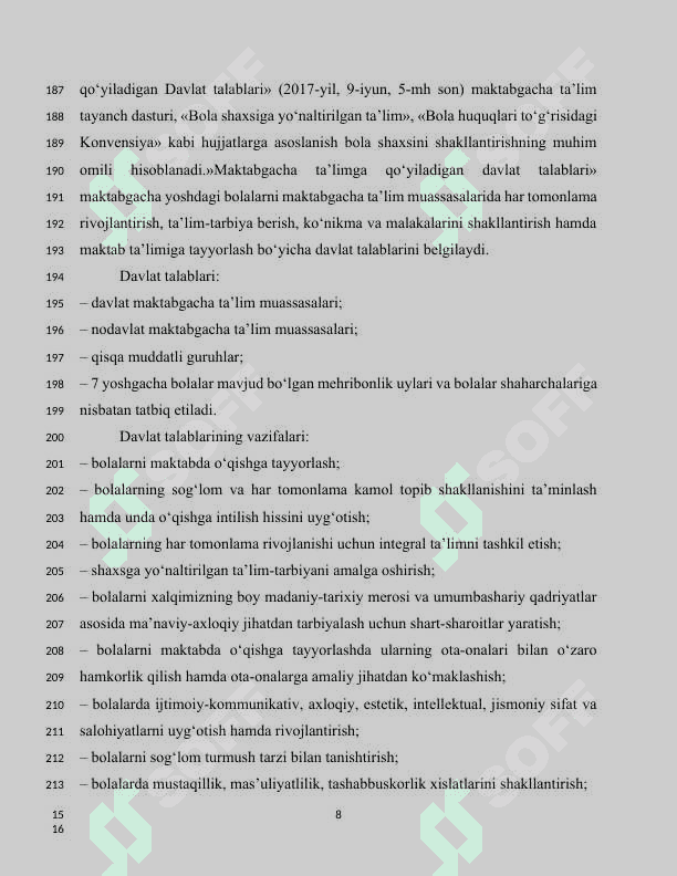 Bog‘chada psixologik muhitni ta’minlash 8