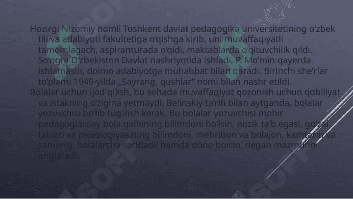 Po’lat mo’minning hayoti va ijodi 3