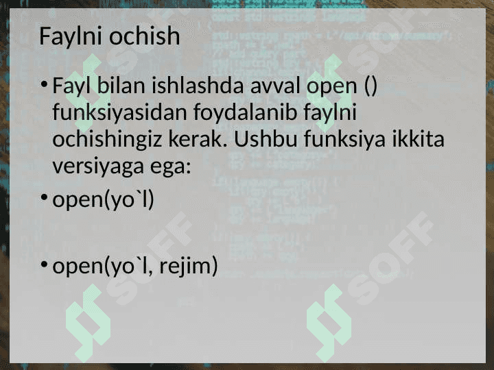 C++ da fayllar bilan ishlash 6