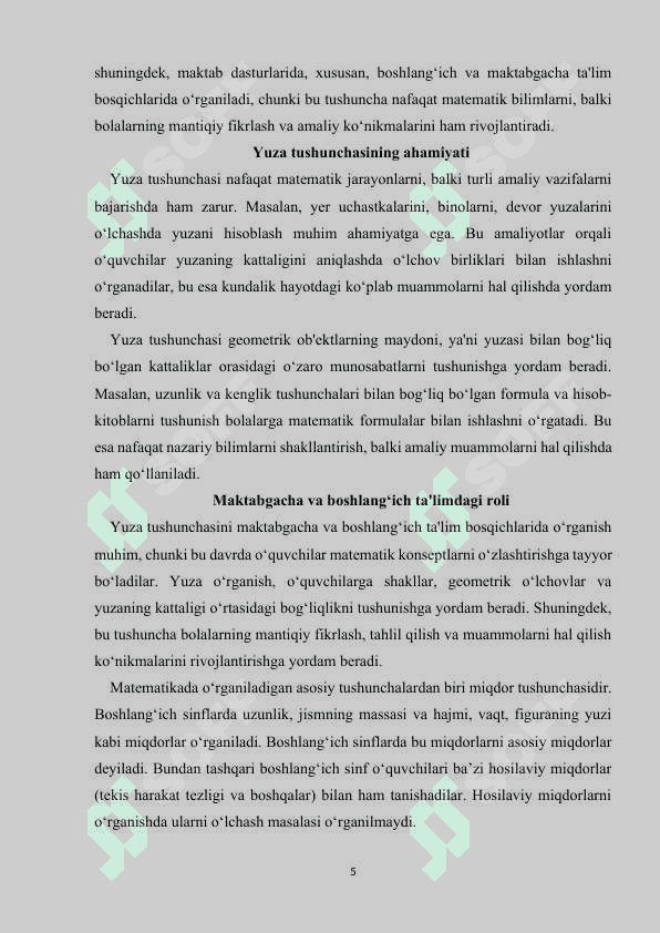 3-sinflarda yuza oʻlchov birliklarini oʻrgatish metodikasi 5