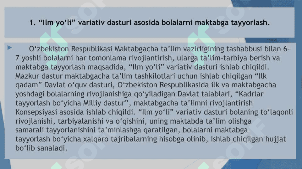 ''llm yo'li variativ dasturi mohiyati''llm yo'li variativ dasturi mohiyati 6