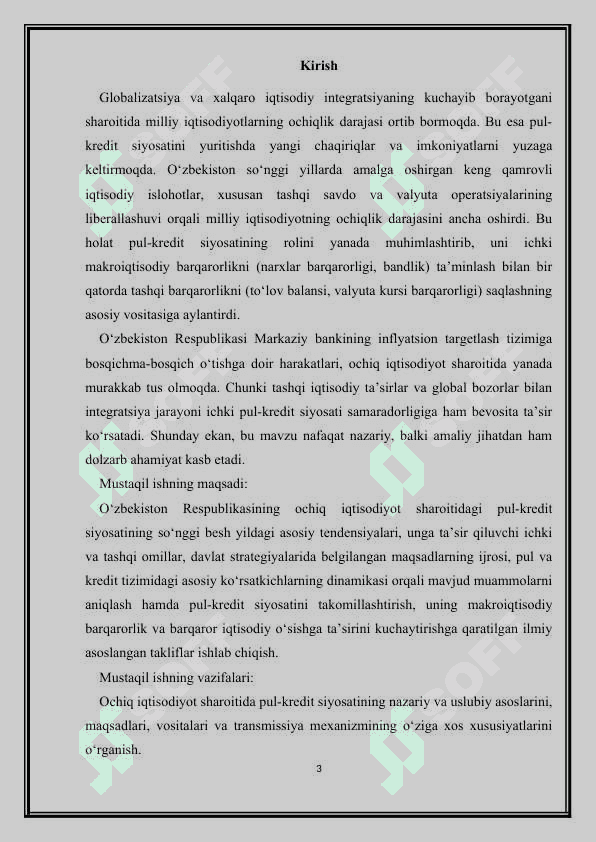 OCHIQ ISTISODIYOTDA PUL KREDIT SIYOSATI 3