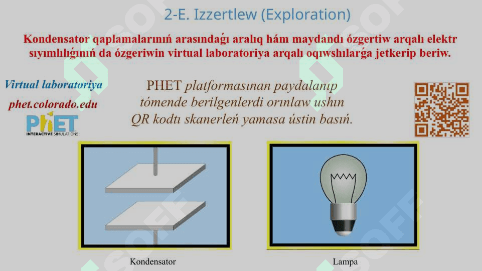 Kondensatorlardı parallel hám izbe-iz jalǵaw_5E 4