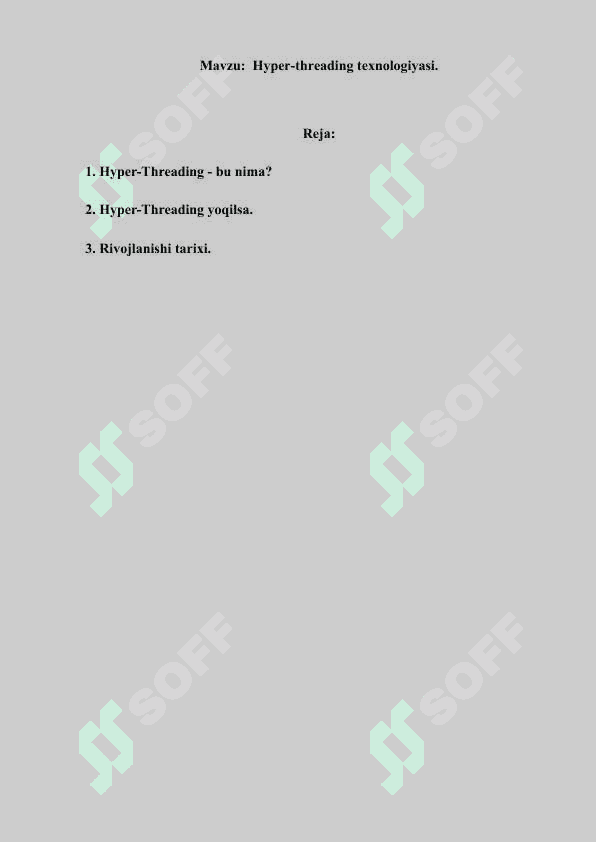 Huper-Threading texnologiyasi 2