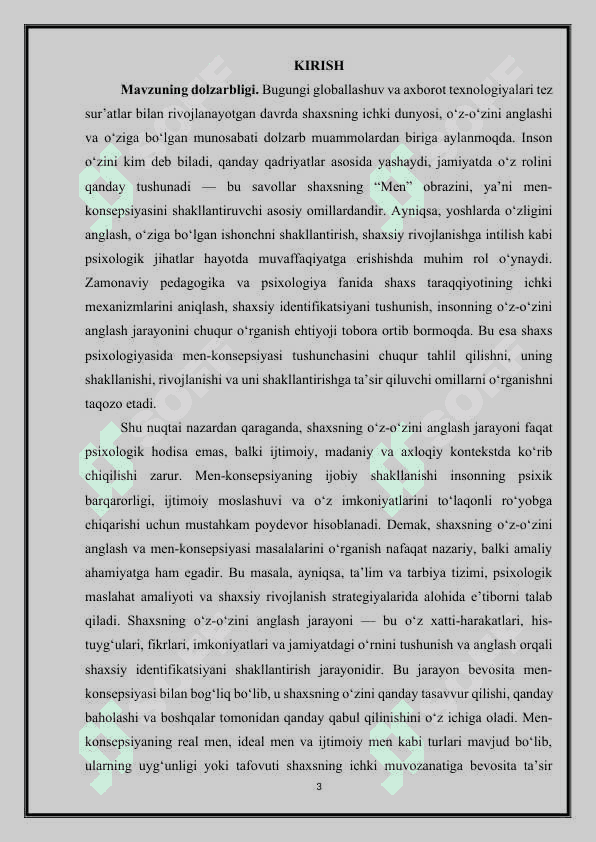 SHAXSNING O’Z-O’ZINI ANGLASHI VA MEN-KONSEPSIYASI 3