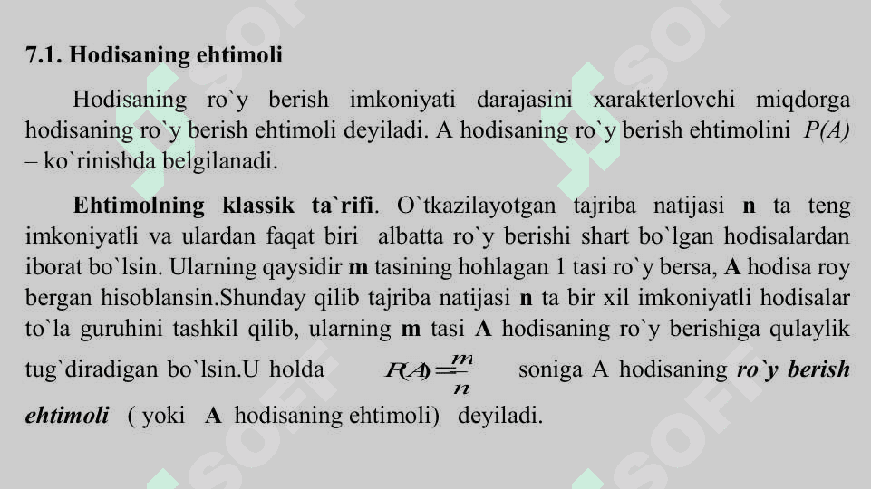 Hodisaning ehtimoli 2