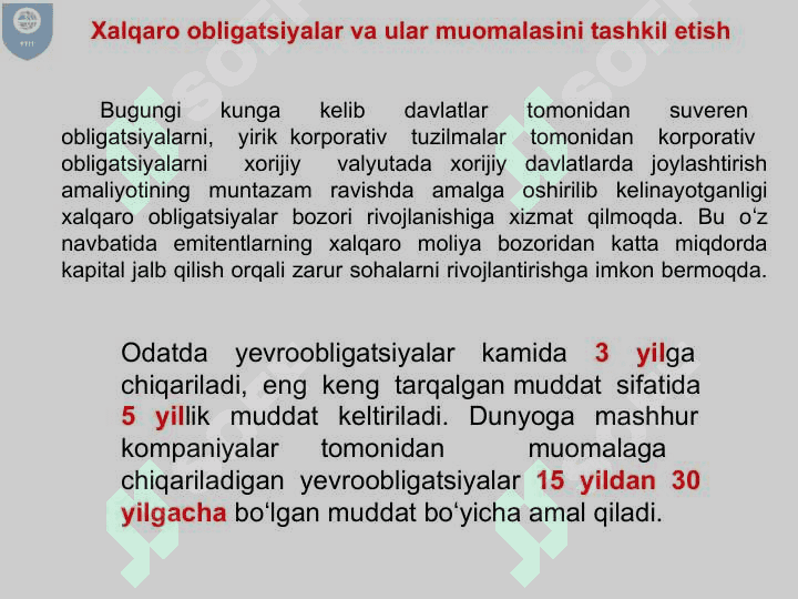 XALQARO QIMMATLI QOGʻOZLAR BOZORI 8