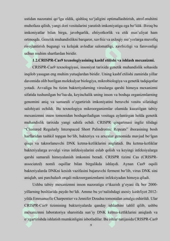 CRISPR  CAS9 TEXNOLOGIYASINING IRSIY KASALLIKLARNI DAVOLASHDAGI ROLI. 8