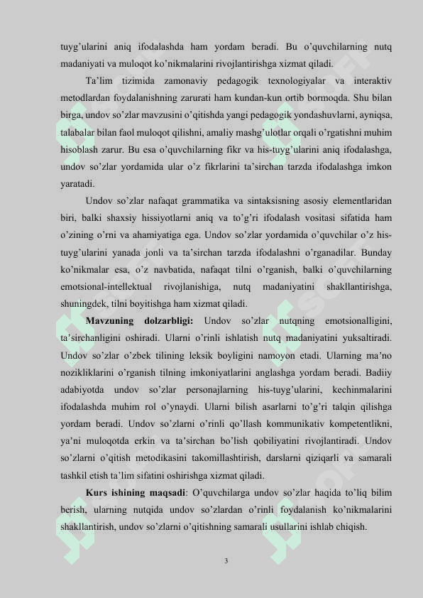 Undov so’zlar mavzusini o’qitish usullari 3