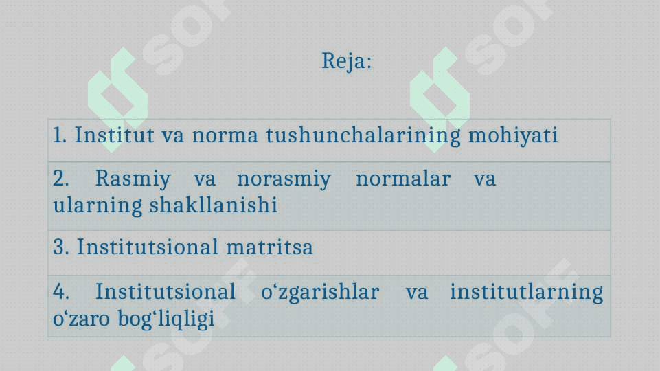 Institutlar va ularning jamiyat rivojlanishidagi roli 2