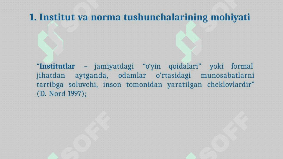Institutlar va ularning jamiyat rivojlanishidagi roli 3