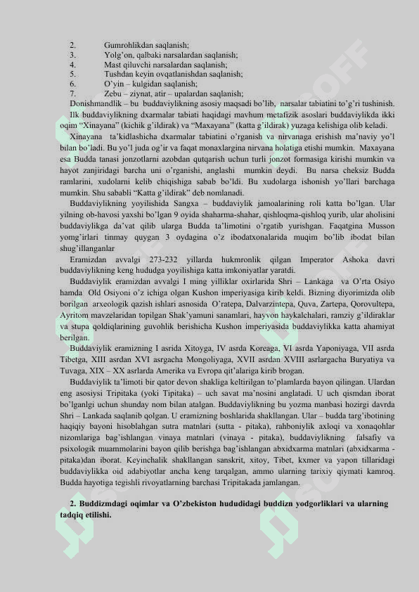 Jahon dinlari: buddizm va xristianlik va ulardagi ta’limiy-tarbiyaviy qarashlar. 3