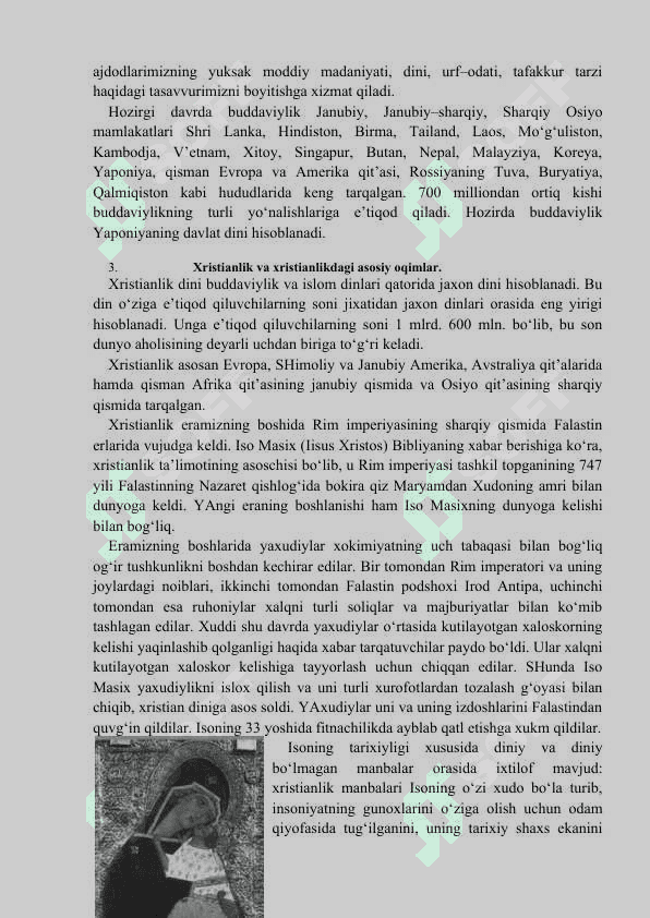 Jahon dinlari: buddizm va xristianlik va ulardagi ta’limiy-tarbiyaviy qarashlar. 7