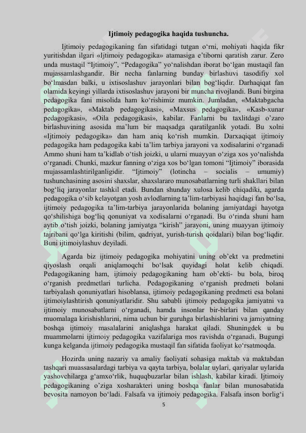 Ijtimoiy pedagogikaning nazariy asoslari 5