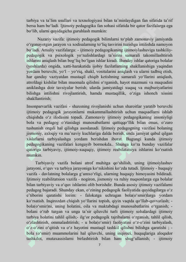 Ijtimoiy pedagogikaning nazariy asoslari 7