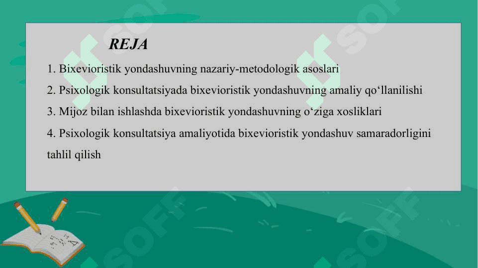 Psixologik konsultatsiyada bixevioristik yondashuv slayd 2