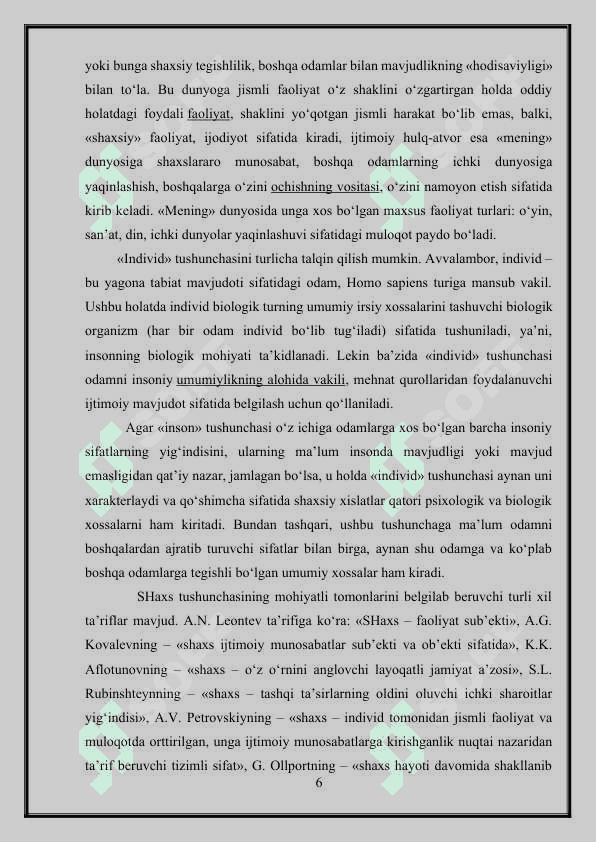 SHAXS RIVOJLANISHINING INDIVIDUALLIK XUSUSIYATLARI VA ULARNING ROLI 6